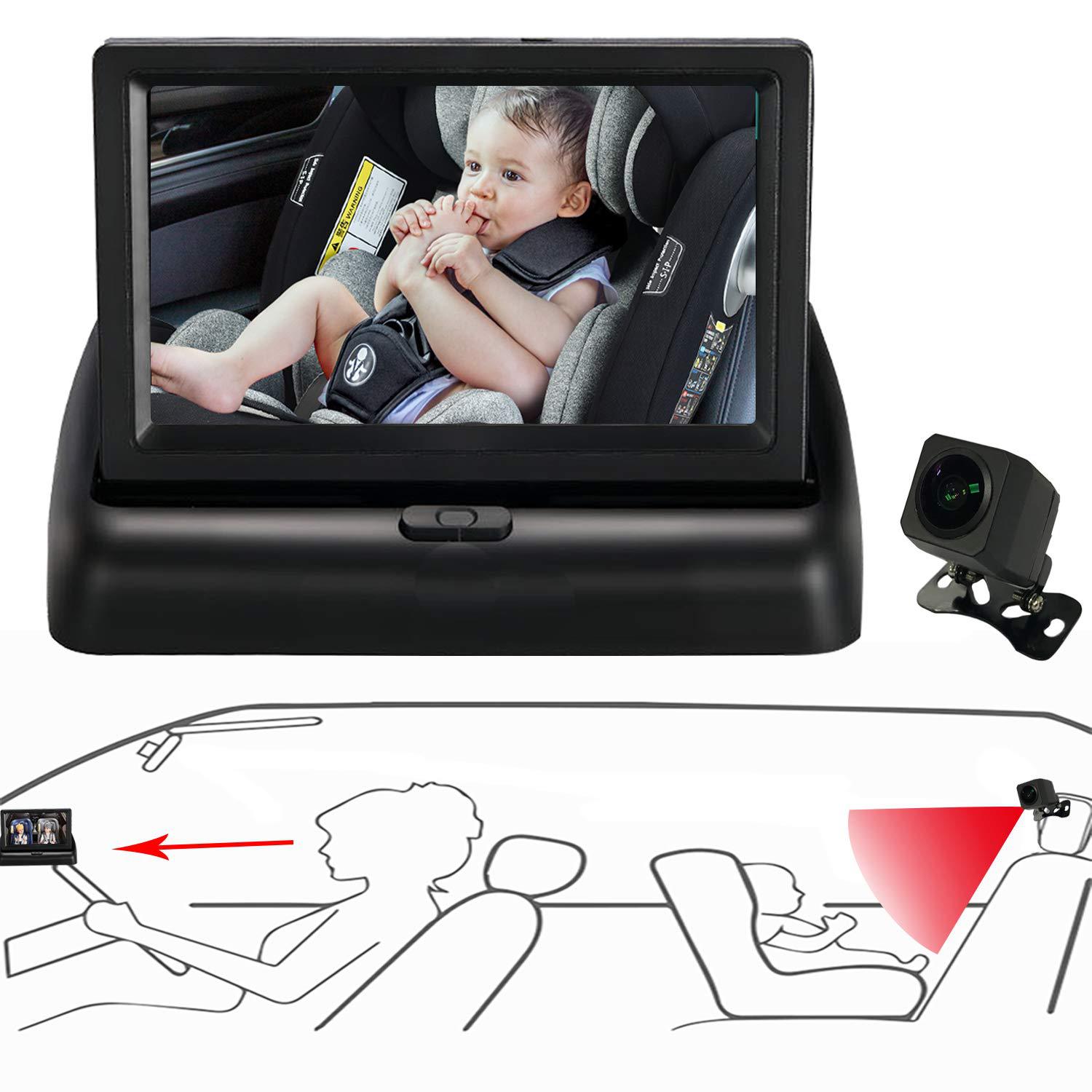 BabySafe™ Car Monitor System | High-Def Night Vision & Wide View Screen