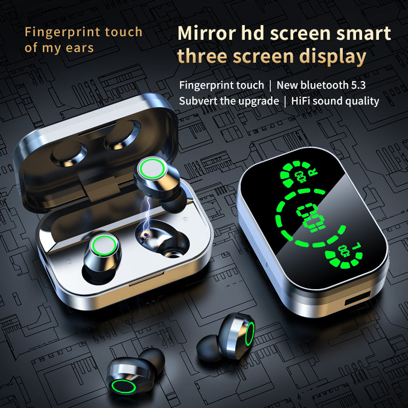 Elite Mirror Sound Pods | Smart LED Display & Emergency Power Bank